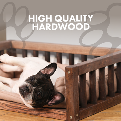 Wooden Dog Bed with Pillow