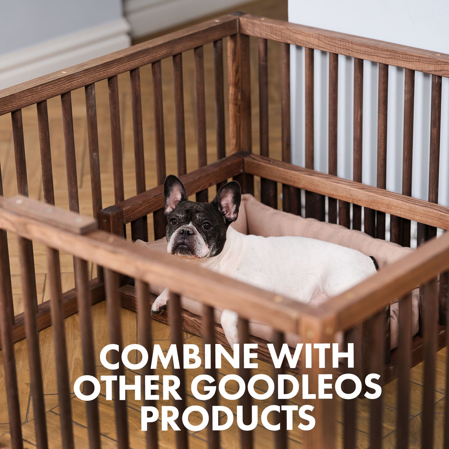 Wooden Dog Bed with Pillow